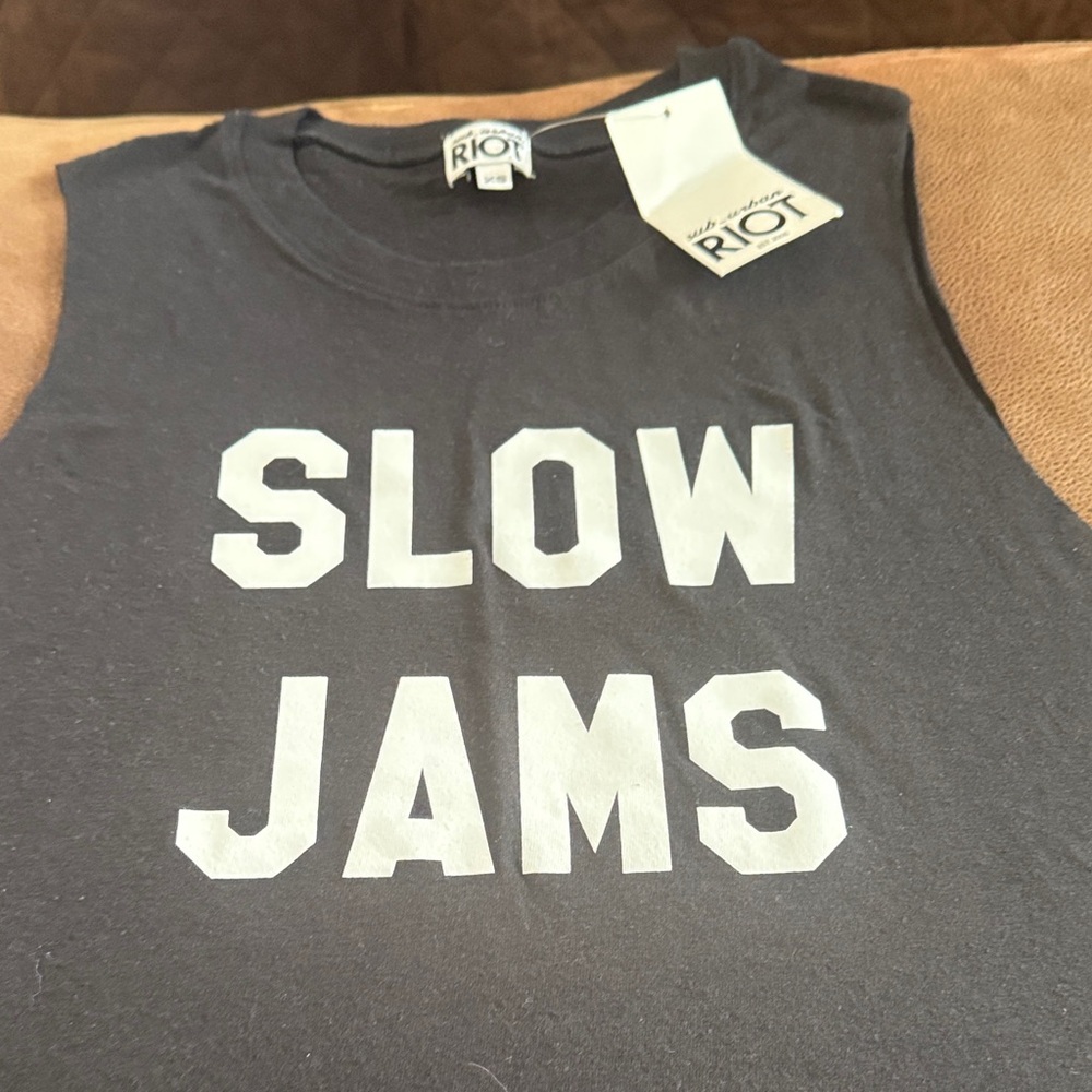 Riot Society Charcoal 'Slow Jams' Sleeveless Tee